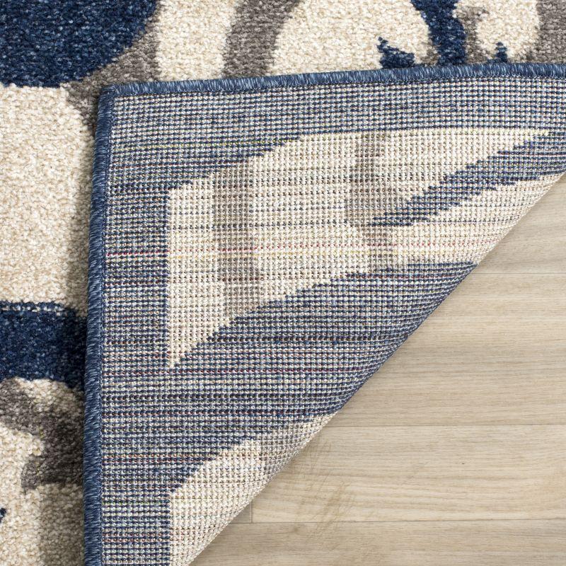 Amherst AMT428 Power Loomed Indoor Area Rug - Ivory/Navy - 4'x6' - Safavieh