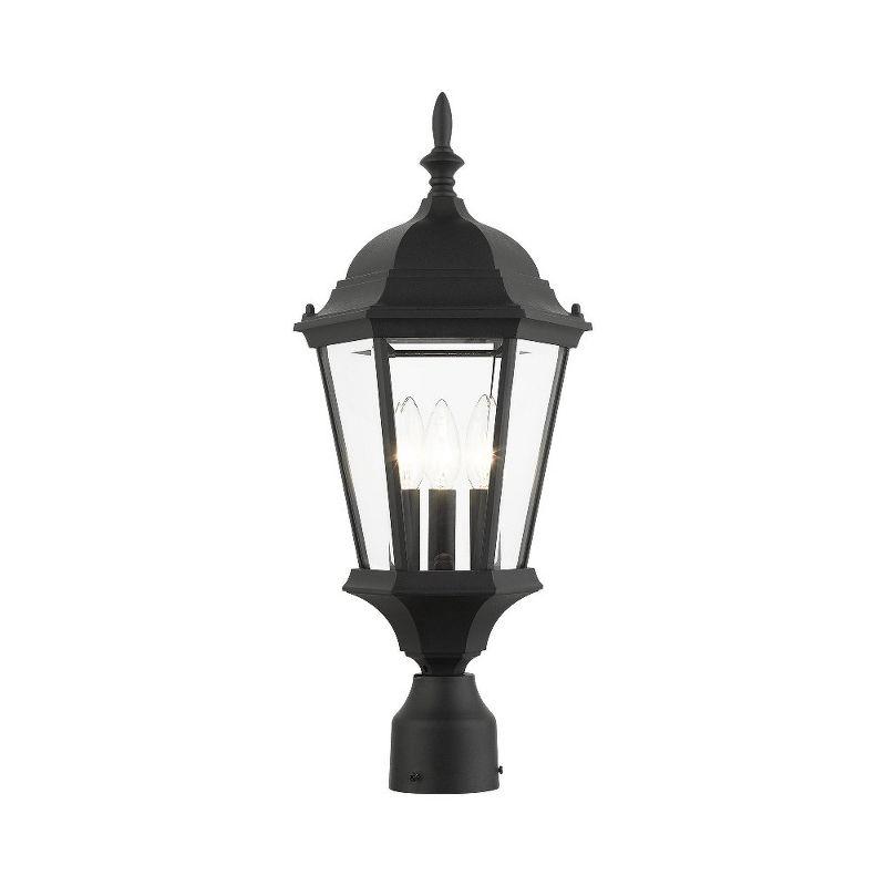 Hamilton Black Aluminum Outdoor Post Light with Clear Glass