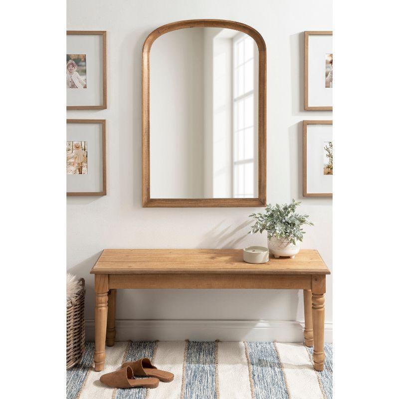 Rustic Brown Arched Wooden Bathroom Vanity Mirror, 24x36