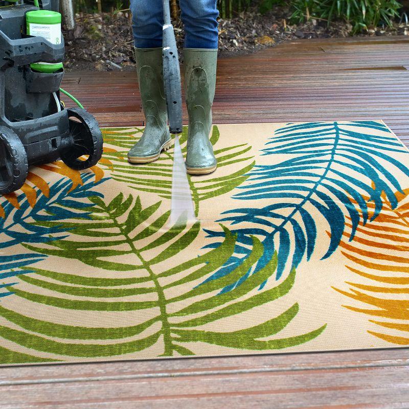 World Rug Gallery Floral Leaves Flatweave Indoor/Outdoor Area Rug