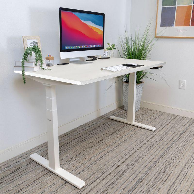 Mount-It! Height Adjustable Hand Crank Sit-Stand Desk Frame w/ Extra-Wide Tabletop | Multiple Colors