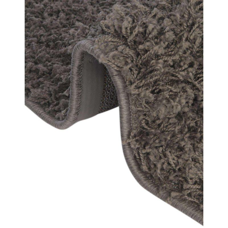 Graphite Gray Reversible Shag Rectangular Rug, Easy Care & Stain-Resistant