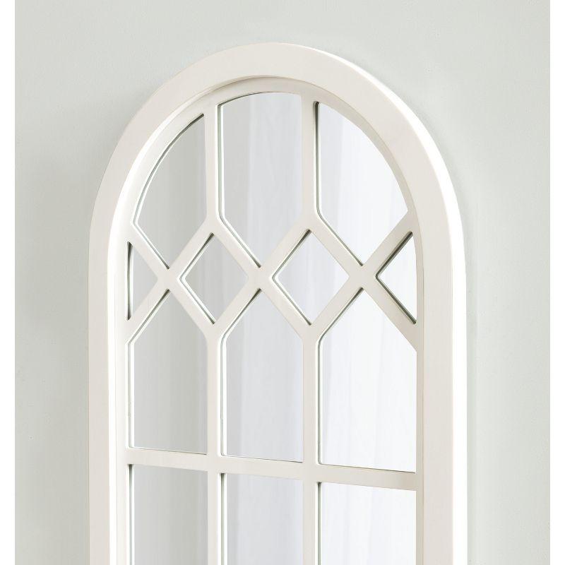 Kate and Laurel Gilcrest Arch Wood Windowpane Mirror, 18x47, White