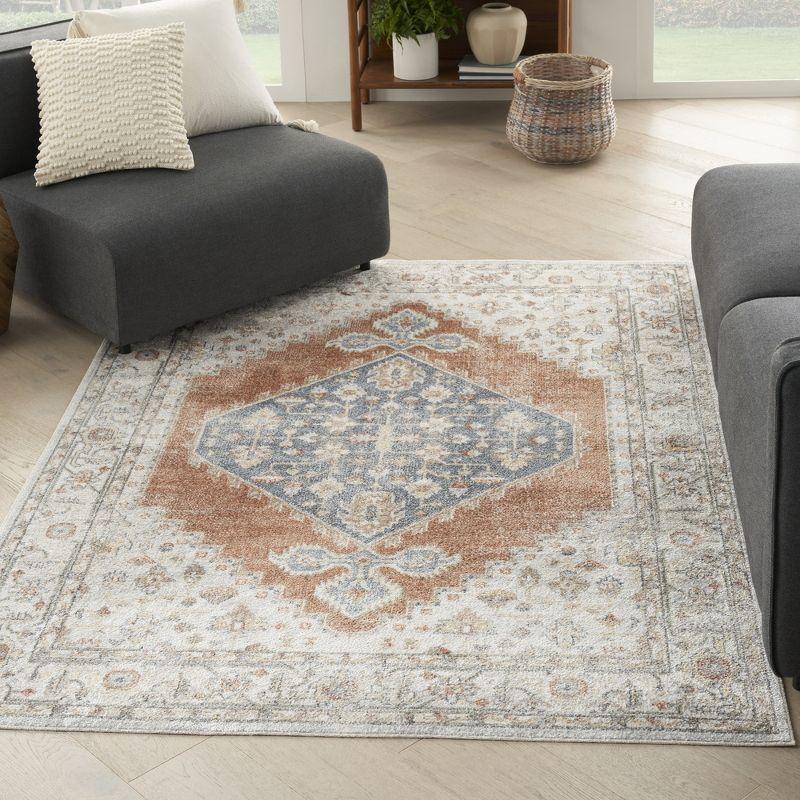 Nourison Astra Machine Washable Vintage Persian Indoor Rug Grey/Multi 4' x 6'