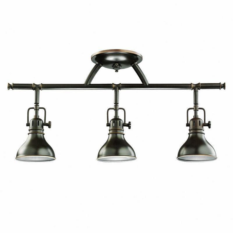 Polished Nickel 22.75" Modern 3-Light Halogen Ceiling Rail