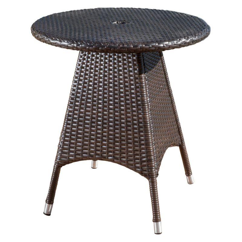 Corsica Multi-Brown Round Wicker Bistro Table