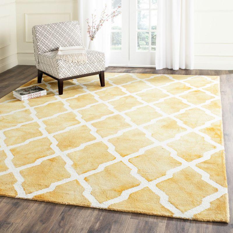 Handmade Gold/Ivory Wool 8' x 10' Tufted Rectangular Rug