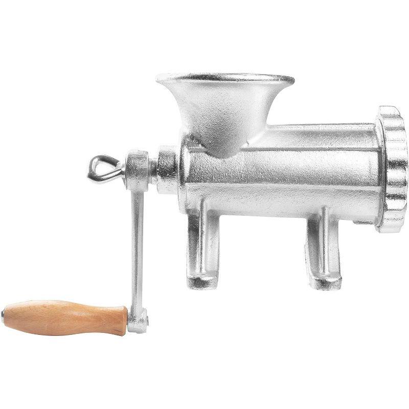 Cast Iron Table Mount Meat Grinder - Manual Mincer w Two 3/4" Cutting Disks & Sausage Stuffer Funnel - Make Homemade Burgers, Cooking Tool Must Have