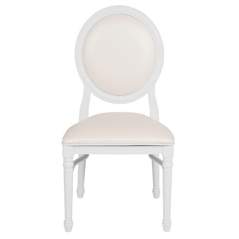 Flash Furniture HERCULES Series 900 lb. Capacity King Louis Chair with White Vinyl Back and Seat and White Frame