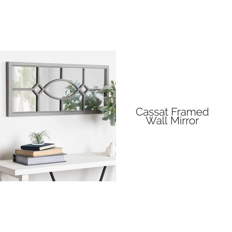 13" x 30" Cassat Framed Wall Accent Mirror Black - Kate and Laurel: Modern Glossy Finish, No Assembly Required
