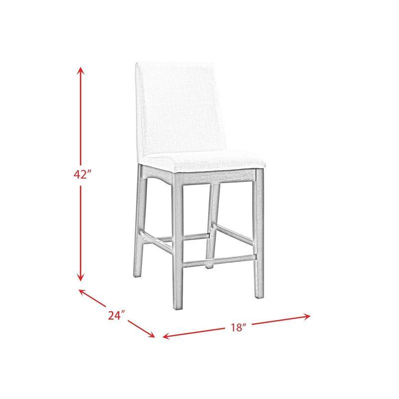 Simms Counter Height Side Chair Set Walnut - Picket House Furnishings: Upholstered, Modern Design, Fixed Height