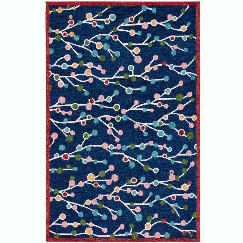 Jardin 3' x 5' Blue Floral Handmade Wool Area Rug