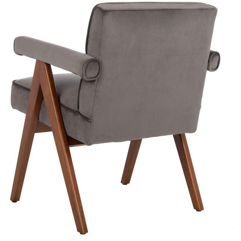 Suri Mid Century Arm Chair - ACH4508 - Dark Grey/Walnut - Safavieh