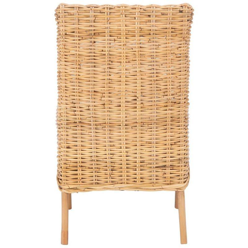 Nancy Natural Rattan Accent Chair with White Cushion