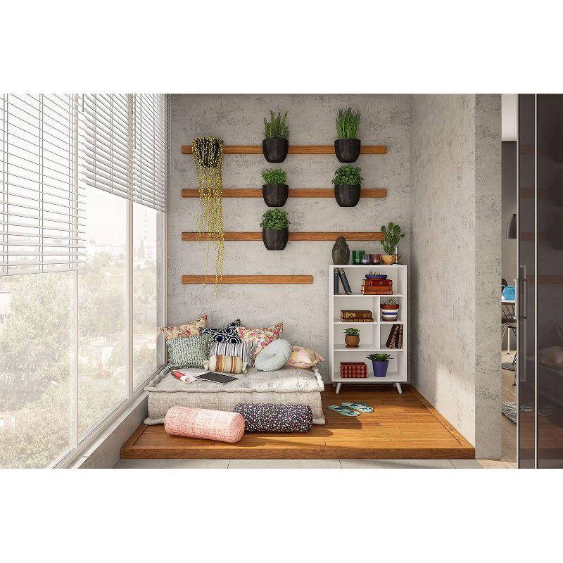 40.75" Sidney 4 Shelf Bookshelf White - Polifurniture: Modern Style, Particle Board, for Dorm Use