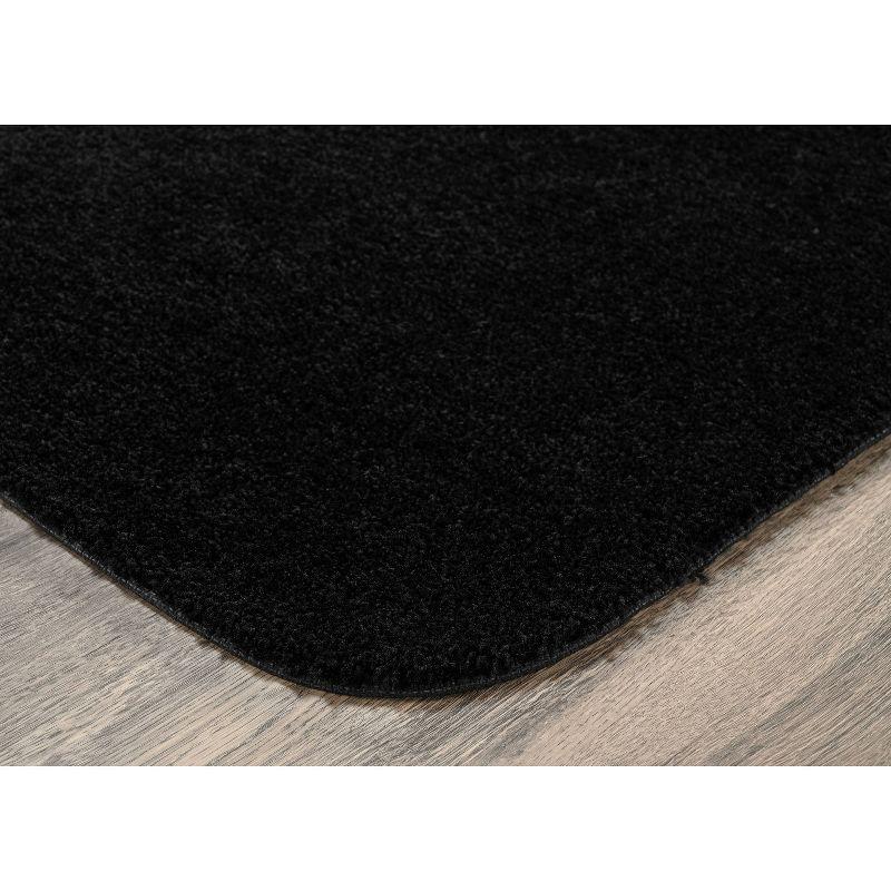 2pc Traditional Washable Nylon Bath Rug Set Black - Garland Rug: Machine Made, Tufted, Latex Backing