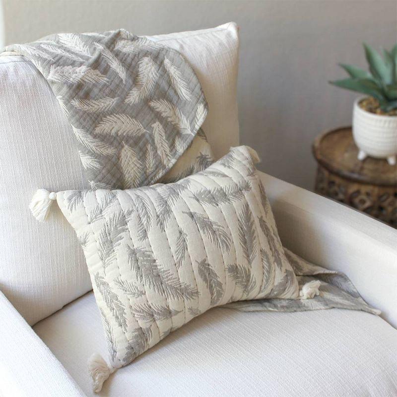 Crane Baby Rectangular Feather 100% Cotton Accent Pillow Cover & Insert for Baby Nursery
