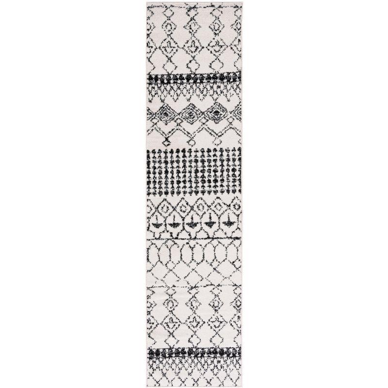 Tulum TUL229 Power Loomed Runner Rug - Ivory/Black - 2'x11' - Safavieh.