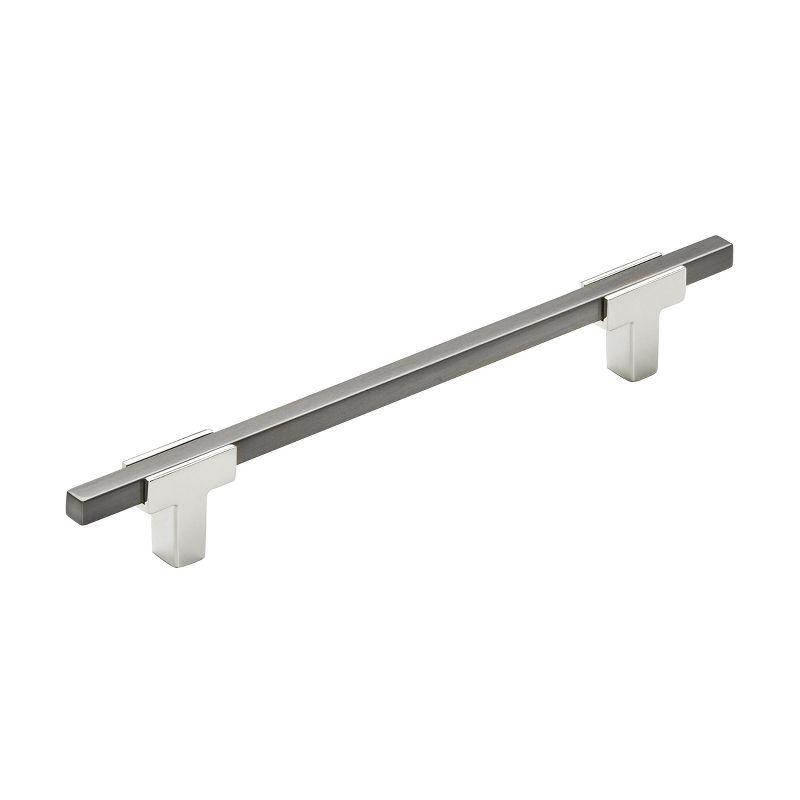 Amerock Urbanite 6-5/16 inch (160mm) Center-to-Center Polished Chrome/Black Chrome Cabinet Pull
