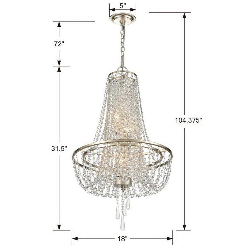 Crystorama Lighting Arcadia 4 - Light Chandelier in  Antique Silver