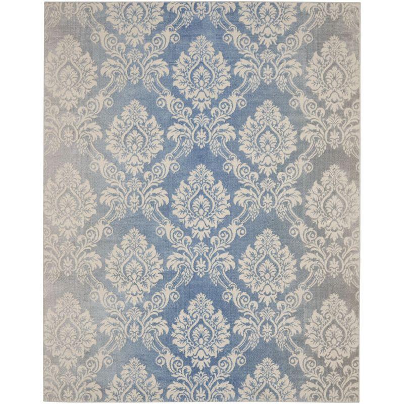 Nourison Elation ETN03 Indoor only Area Rug - Ivory Blue 7'10" x 9'10"