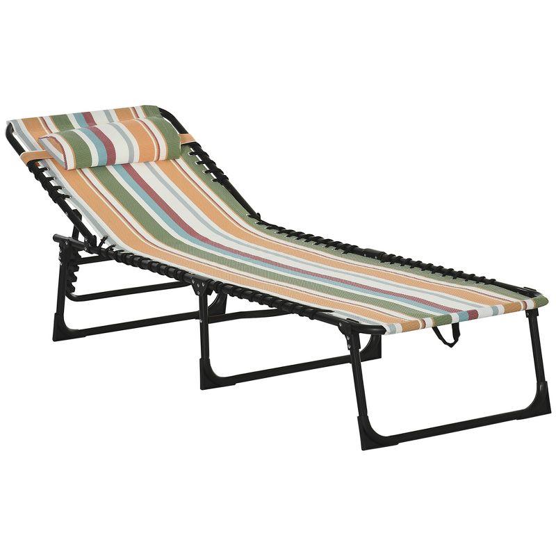 Sol 72 Outdoor™ Sherlyn 4-Level Adjustable Folding Beach Bed Reclining Lounger Cot Lightweight Portable Camping Hiking Backyard Outdoor Recliner Seat