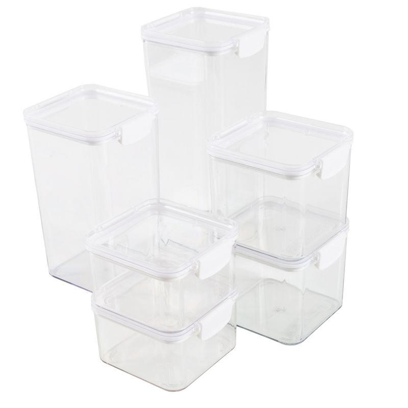 Clear Plastic 6-Piece Food Storage Container Set with Lids