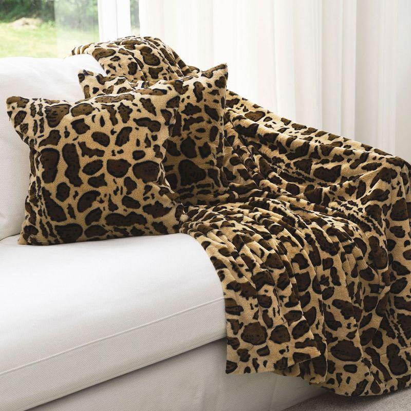 Animal Print Faux Fur Throw Pillow (Set of 2)