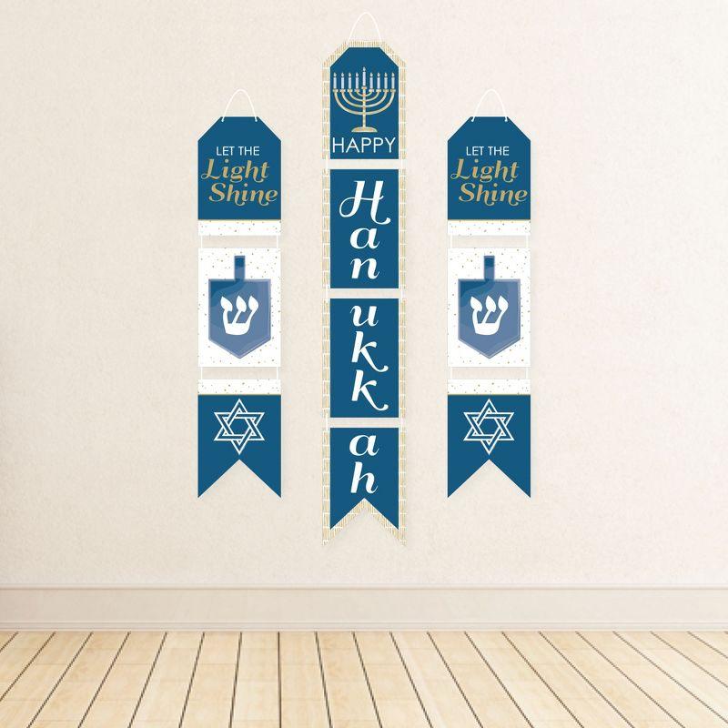 Big Dot of Happiness Happy Hanukkah - Hanging Vertical Paper Door Banners - Chanukah Holiday Party Wall Decoration Kit - Indoor Door Decor