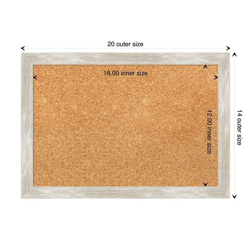 Amanti Art Natural Cork Board Framed Crackled Metallic Narrow Bulletin Board 20 in. x 14 in.