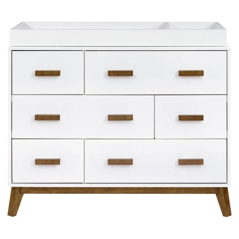 Babyletto Scoot 6 Drawer Dresser - White/Natural Walnut