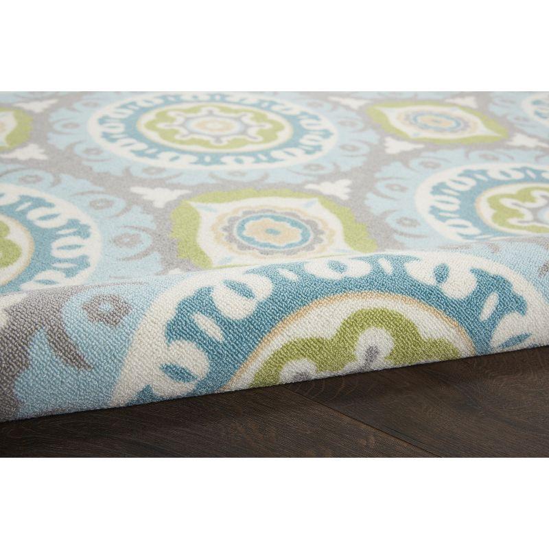 Waverly Sun & Shade "Solar Flair" Jade Indoor/Outdoor Area Rug by Nourison SND16 5'3" x 5'3"