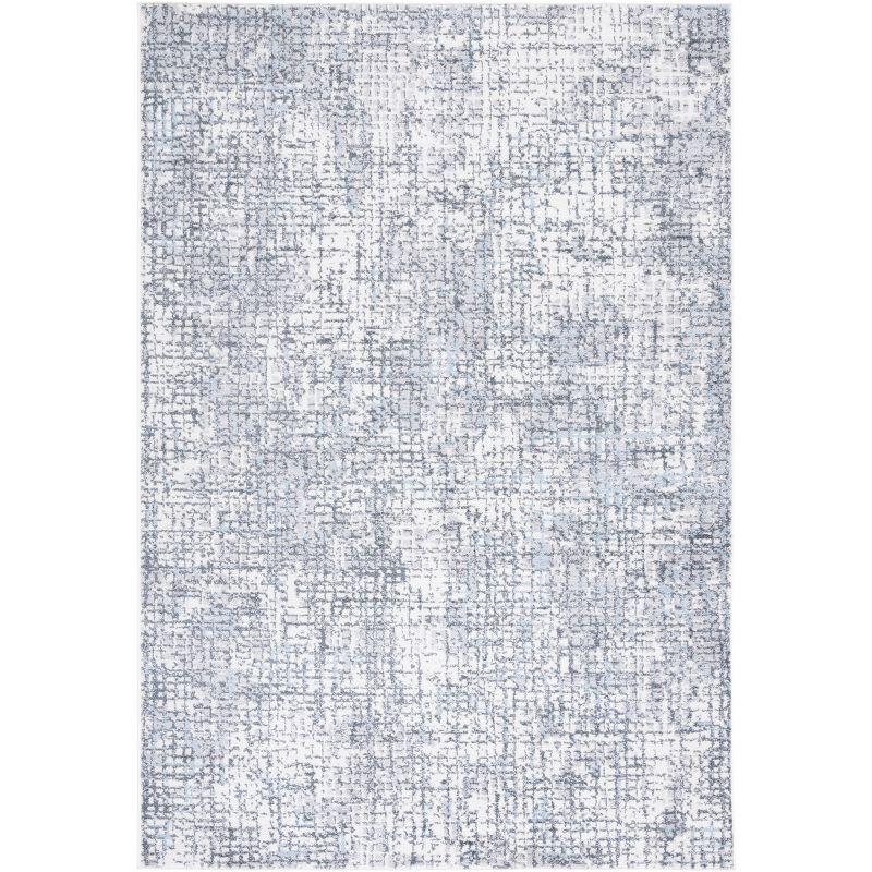 Ivory Abstract 4' x 6' Synthetic Easy Care Rug