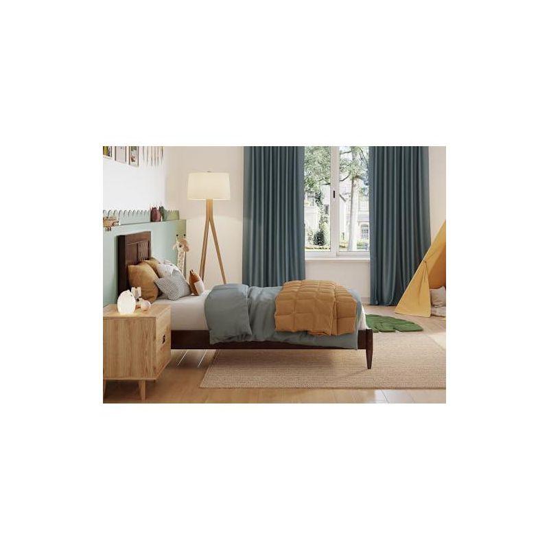 AFI Furnishings Berkshire Twin Solid Wood Low Profile Platform Bed in Walnut