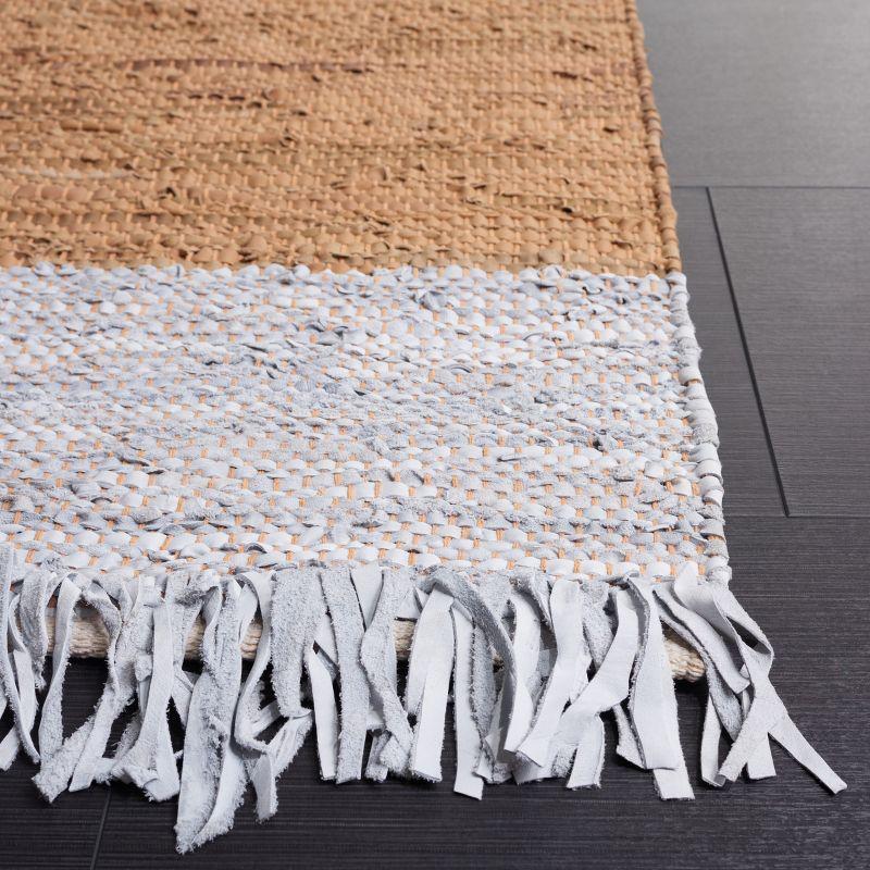 Vintage Leather VTL310 Hand Woven Indoor Accent Rug - Light Grey/Brown - 3'x5' - Safavieh