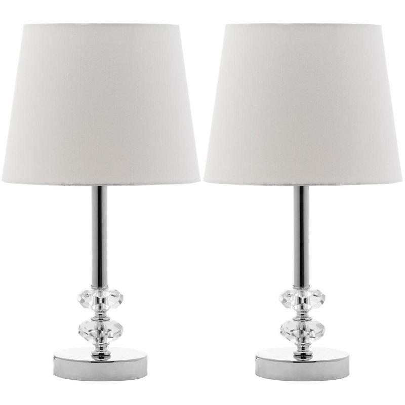 Ashford Clear Crystal Orb Table Lamp Set with White Shade