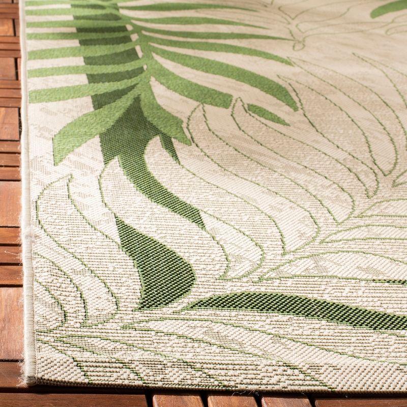 Courtyard CY7836 Power Loomed Indoor/Outdoor Area Rug - Cream/Green - 5'3"x7'7" - Safavieh.