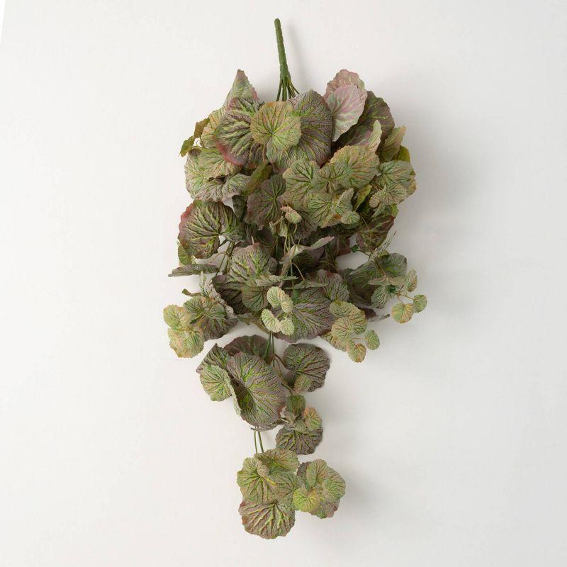Sullivans Artificial 11.75" Hanging Sage Begonia Bush, Green