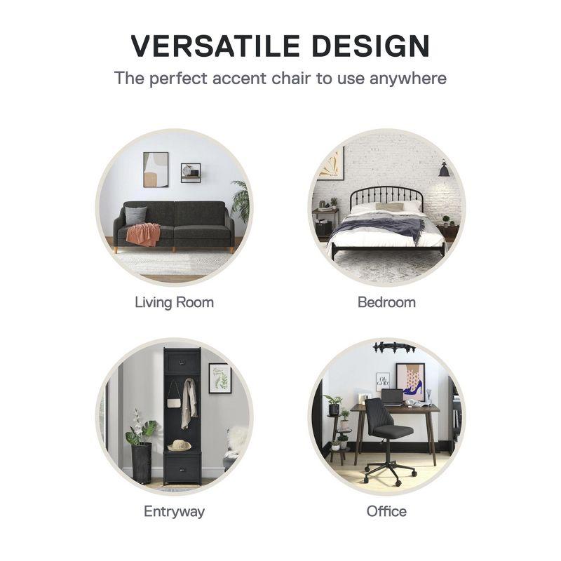 DHP Hazen Armless Upholstered Accent Chair, Navy Corduroy