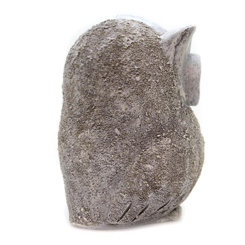 Gray and Tan Stone-Like Pebble Owl Garden Statue