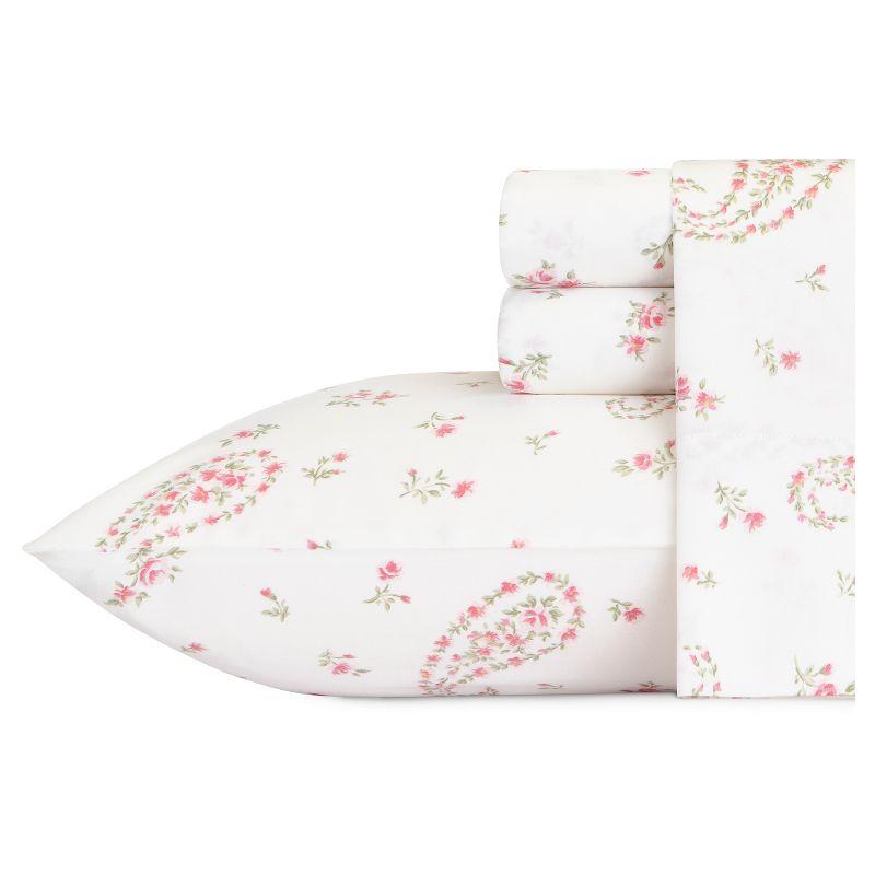 Bristol Paisley Sheet Set (King) Pink 300 Thread Count - Laura Ashley