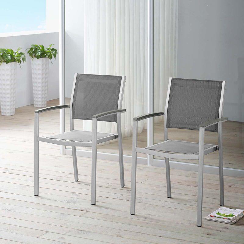 Modway Shore Dining Chair Outdoor Patio Aluminum (Set of 2)