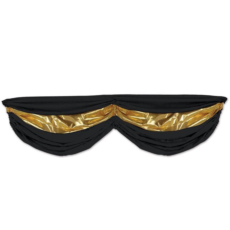 Beistle Black & Gold Fabric Bunting, 5' 10", (1/Pkg) Multicolored