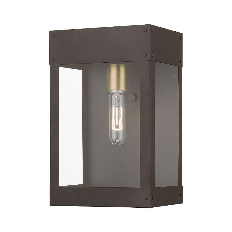 Bronze and Antique Brass Outdoor Wall Lantern Sconce