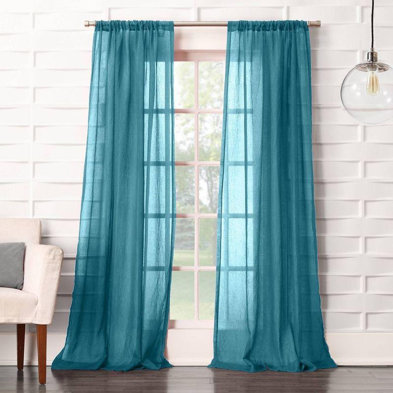 Marine Light-Filtering Polyester Rod Pocket Curtain Panel