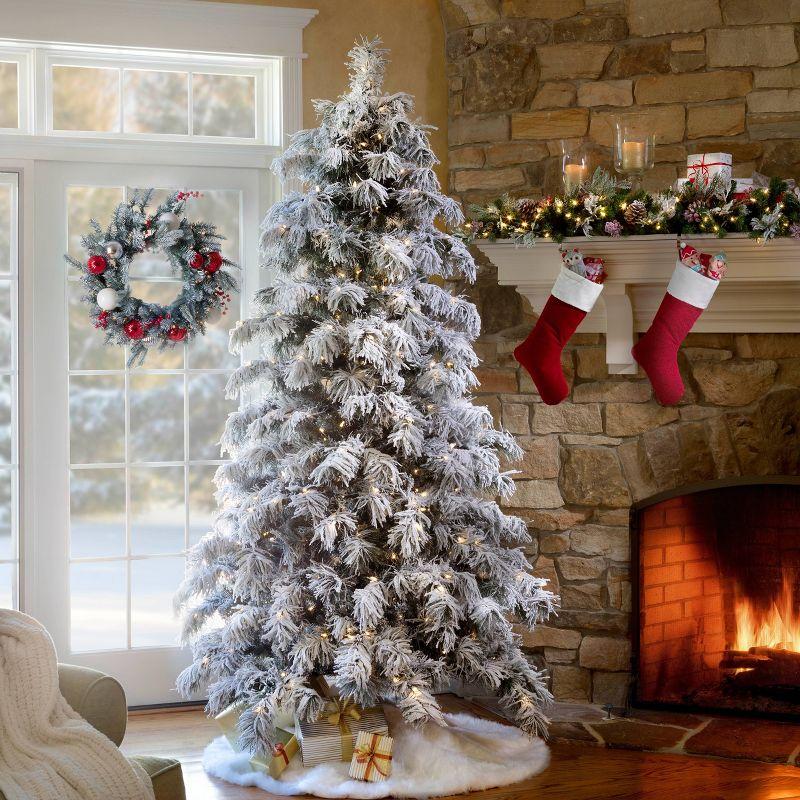 7.5' Lighted Artificial Spruce Christmas Tree