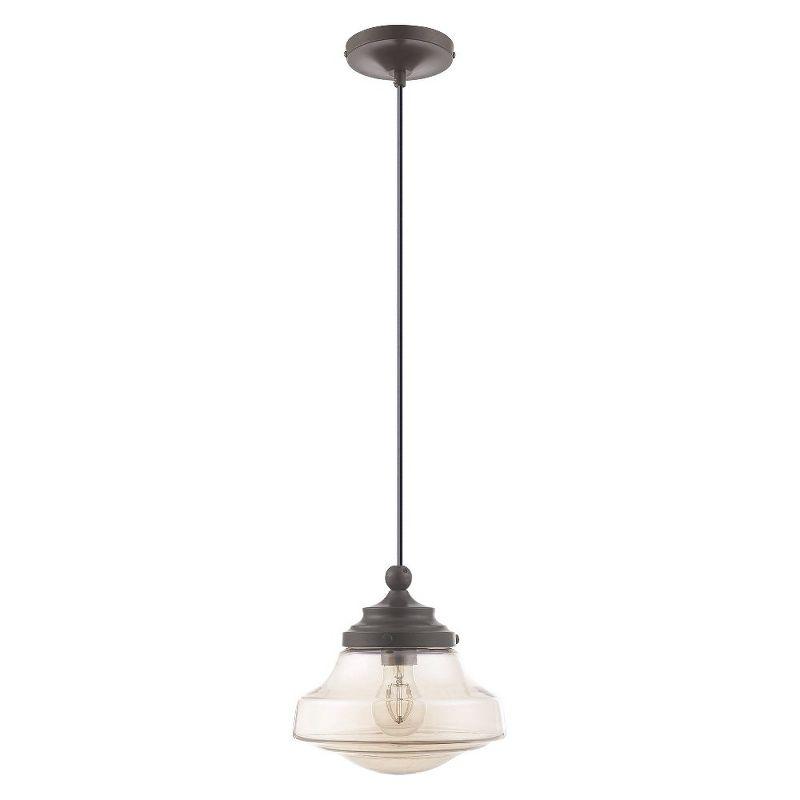 Livex Lighting Art Glass 1 - Light Pendant in  English Bronze