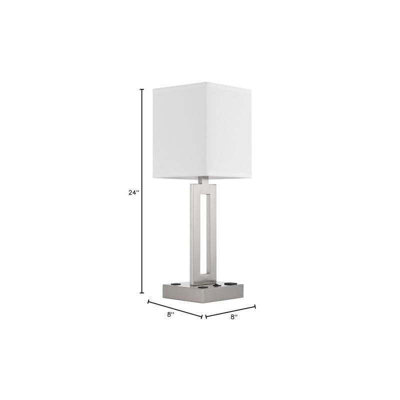Cal Lighting Sarnia metal desk lamp with 1 outlet and 2 USB charging ports
