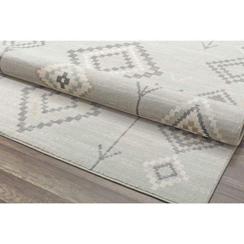 Bodrum Tribal Native Fog Area Rug