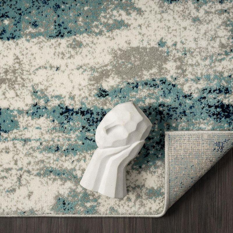 17 Stories Elkmont Abstract Light Blue/Gray Area Rug